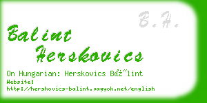 balint herskovics business card